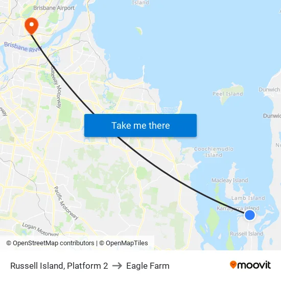 Russell Island Ferry Terminal 2 to Eagle Farm map