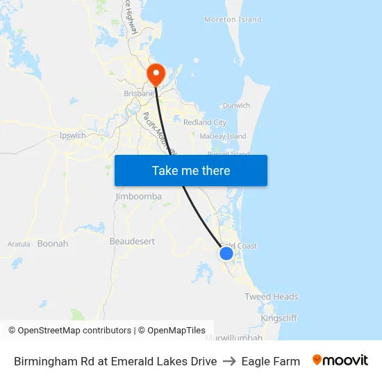 Birmingham Rd at Emerald Lakes Drive to Eagle Farm map