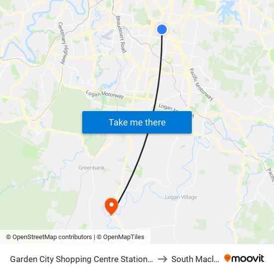 Garden City Shopping Centre Station, Stop F to South Maclean map