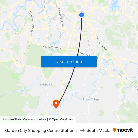 Garden City Shopping Centre Station, Stop B to South Maclean map