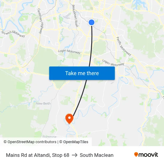 Mains Rd at Altandi, Stop 68 to South Maclean map
