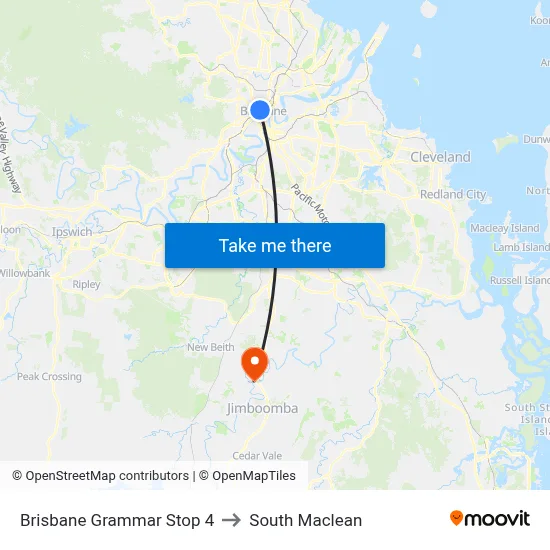 Brisbane Grammar Stop 4 to South Maclean map