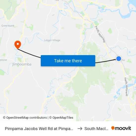 Pimpama Jacobs Well Rd at Pimpama City to South Maclean map