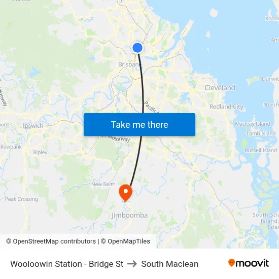 Wooloowin Station - Bridge St to South Maclean map