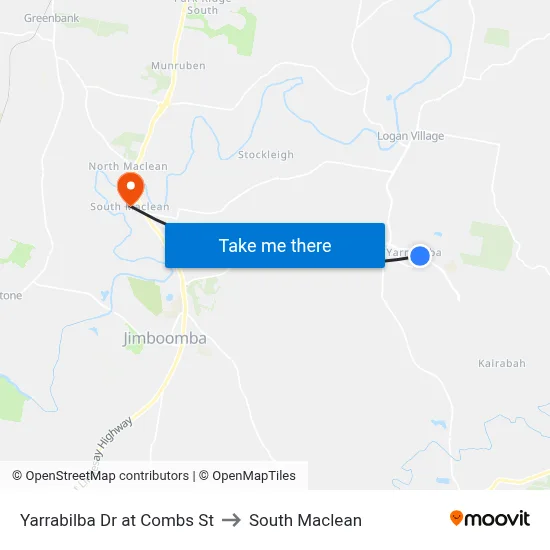 Yarrabilba Dr at Combs St to South Maclean map