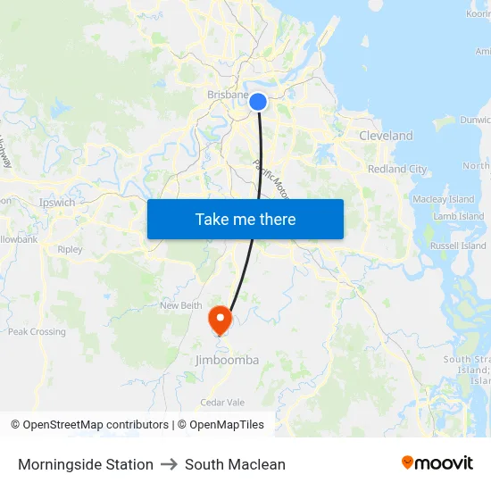 Morningside Station to South Maclean map