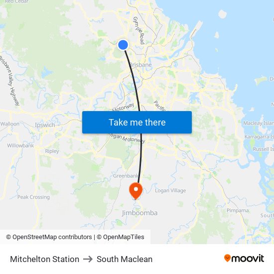 Mitchelton Station to South Maclean map