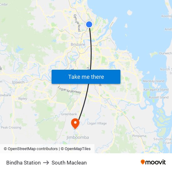 Bindha Station to South Maclean map