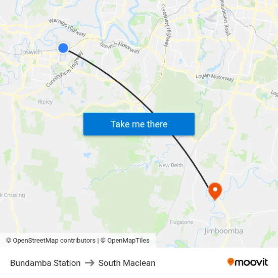 Bundamba Station to South Maclean map