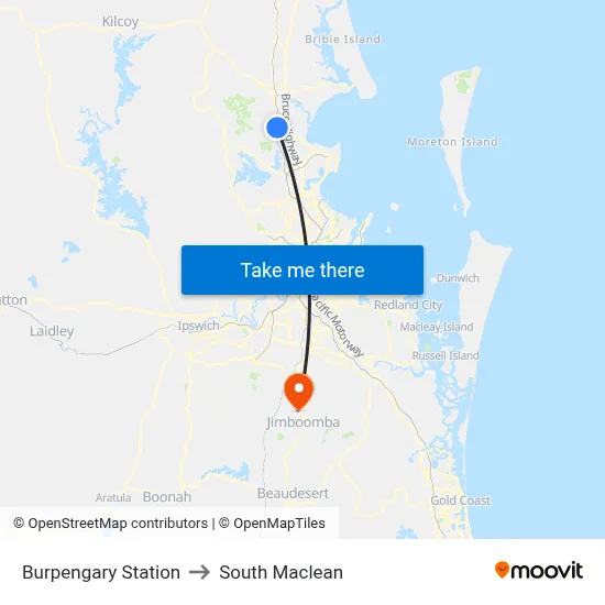 Burpengary Station to South Maclean map