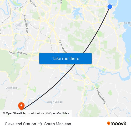 Cleveland Station to South Maclean map