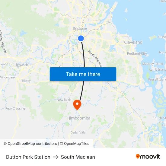 Dutton Park Station to South Maclean map