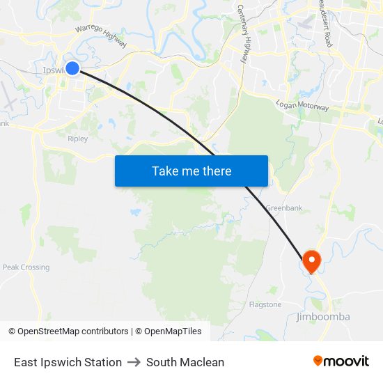 East Ipswich Station to South Maclean map