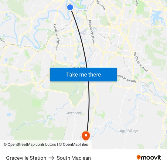 Graceville Station to South Maclean map