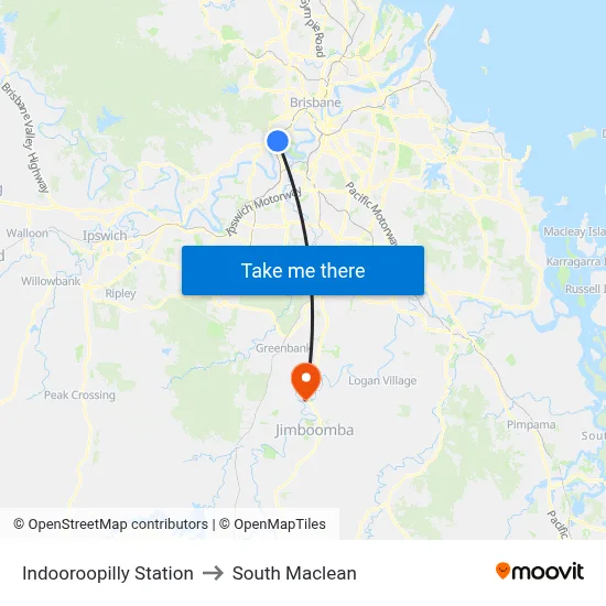 Indooroopilly Station to South Maclean map