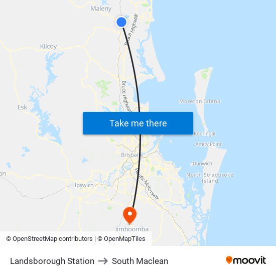 Landsborough Station to South Maclean map