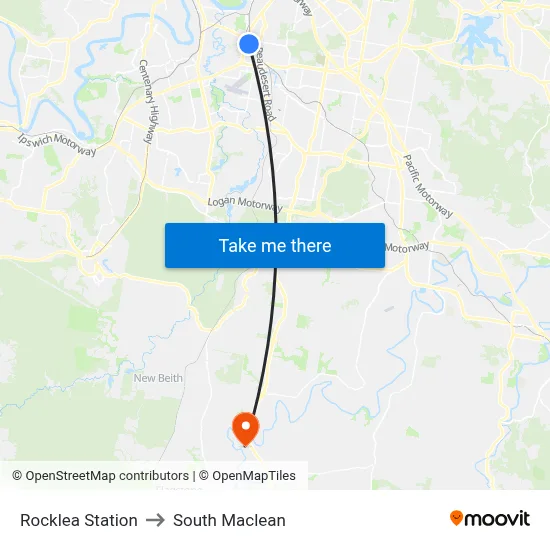 Rocklea Station to South Maclean map