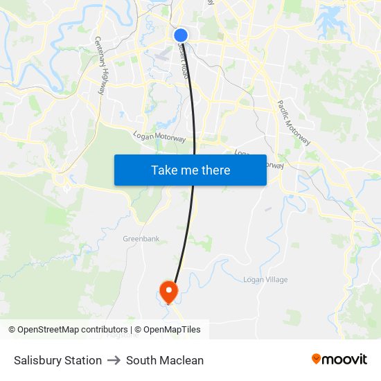 Salisbury Station to South Maclean map