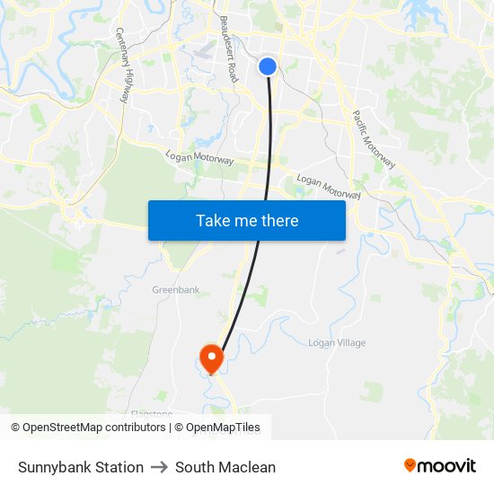 Sunnybank Station to South Maclean map