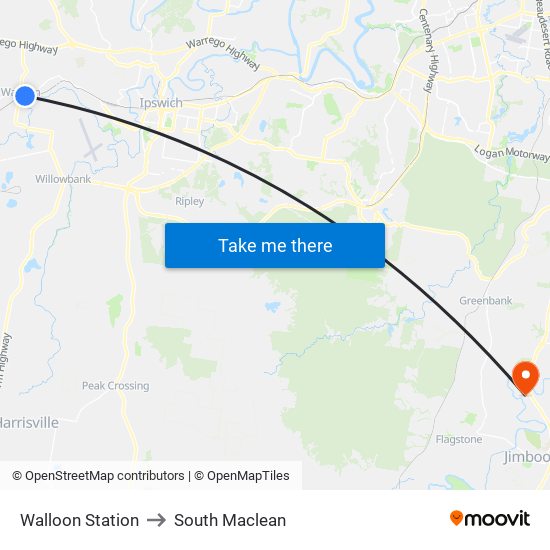 Walloon Station to South Maclean map