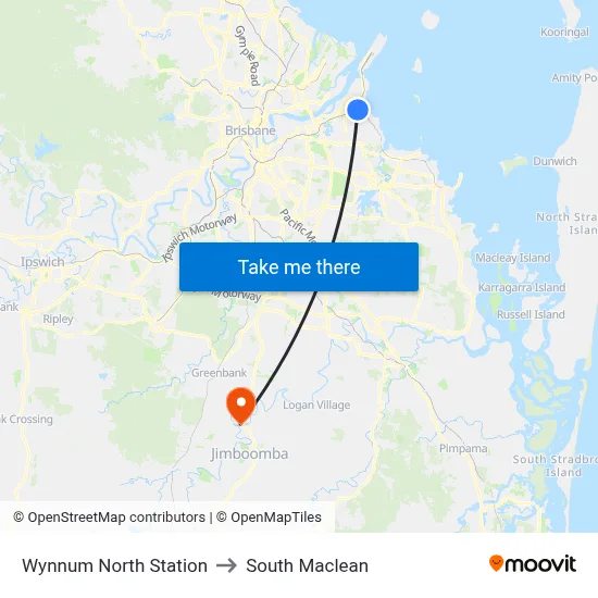 Wynnum North Station to South Maclean map