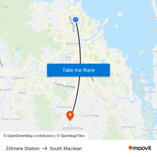 Zillmere Station to South Maclean map