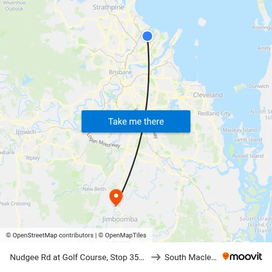 Nudgee Rd at Golf Course, Stop 35/32 to South Maclean map