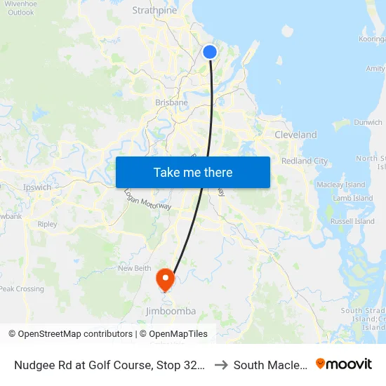 Nudgee Rd at Golf Course, Stop 32/35 to South Maclean map