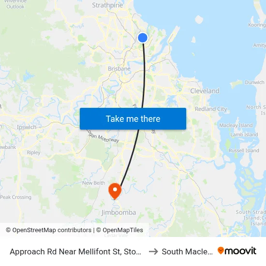 Approach Rd Near Mellifont St, Stop 31 to South Maclean map