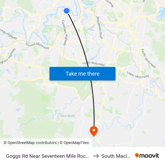 Goggs Rd Near Seventeen Mile Rocks Rd to South Maclean map