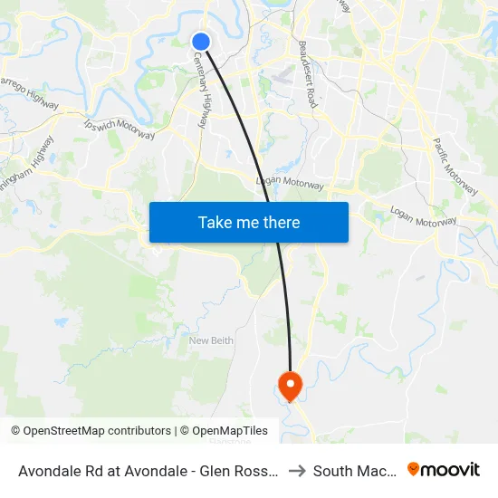 Avondale Rd at Avondale - Glen Ross, Stop 61 to South Maclean map
