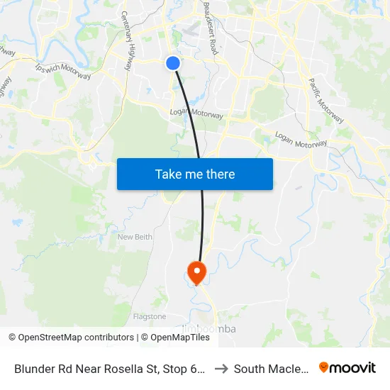 Blunder Rd Near Rosella St, Stop 60a to South Maclean map