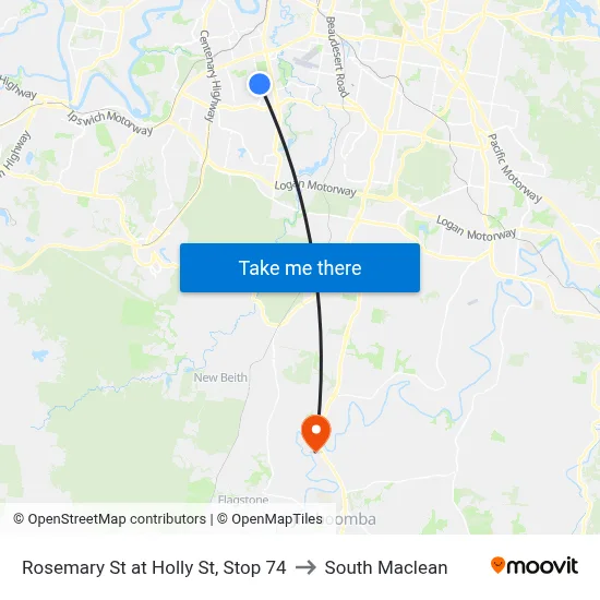 Rosemary St at Holly St, Stop 74 to South Maclean map
