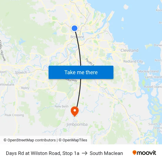 Days Rd at Wilston Road, Stop 1a to South Maclean map