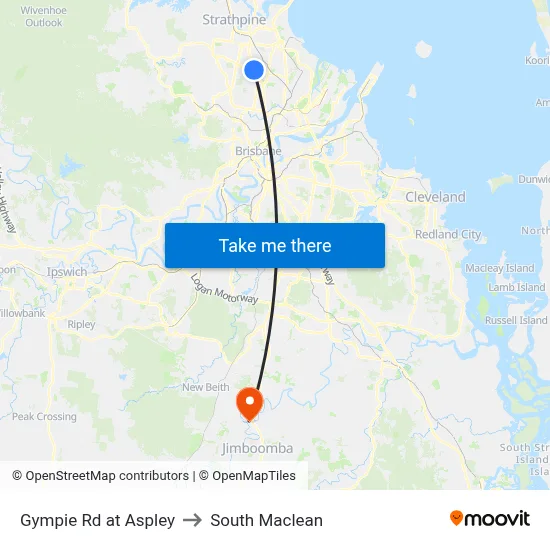 Gympie Rd at Aspley to South Maclean map