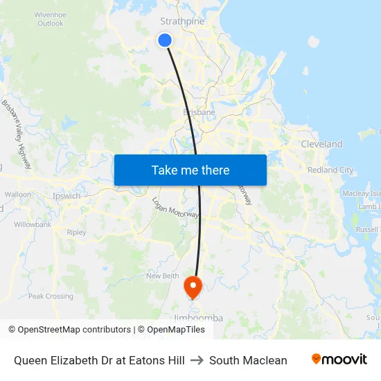 Queen Elizabeth Dr at Eatons Hill to South Maclean map