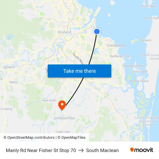 Manly Rd Near Fisher St Stop 70 to South Maclean map