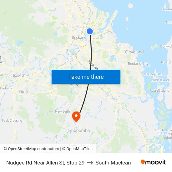 Nudgee Rd Near Allen St, Stop 29 to South Maclean map