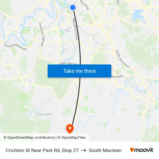 Crichton St Near Park Rd, Stop 27 to South Maclean map