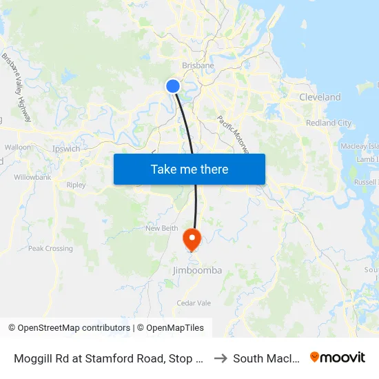 Moggill Rd at Stamford Road, Stop 22/23 to South Maclean map