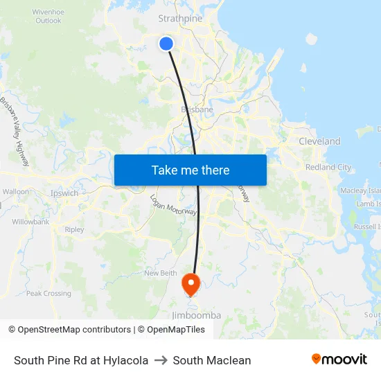 South Pine Rd at Hylacola to South Maclean map