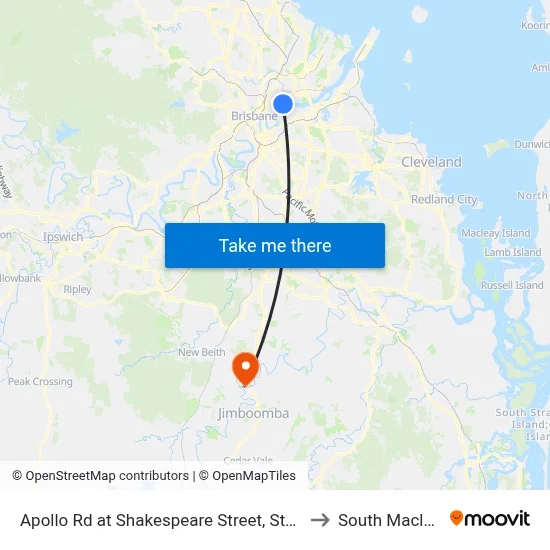 Apollo Rd at Shakespeare Street, Stop 39 to South Maclean map