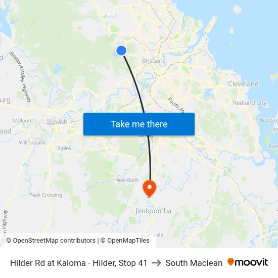 Hilder Rd at Kaloma - Hilder, Stop 41 to South Maclean map