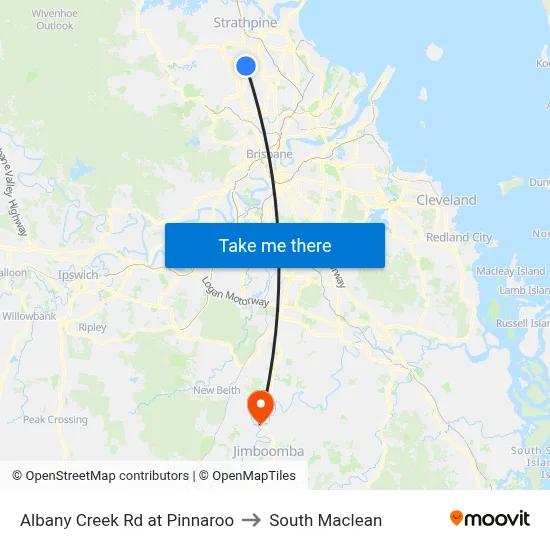 Albany Creek Rd at Pinnaroo to South Maclean map