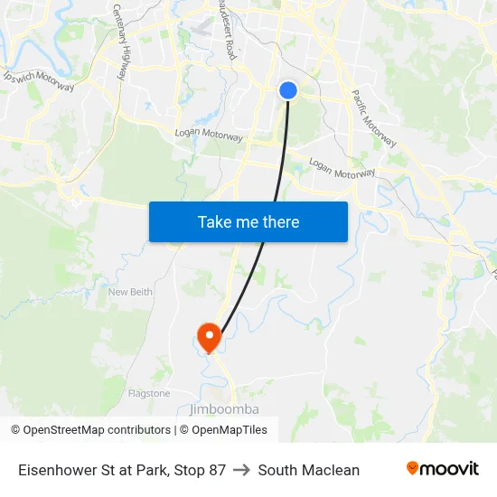 Eisenhower St at Park, Stop 87 to South Maclean map