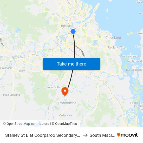 Stanley St E at Coorparoo Secondary College to South Maclean map