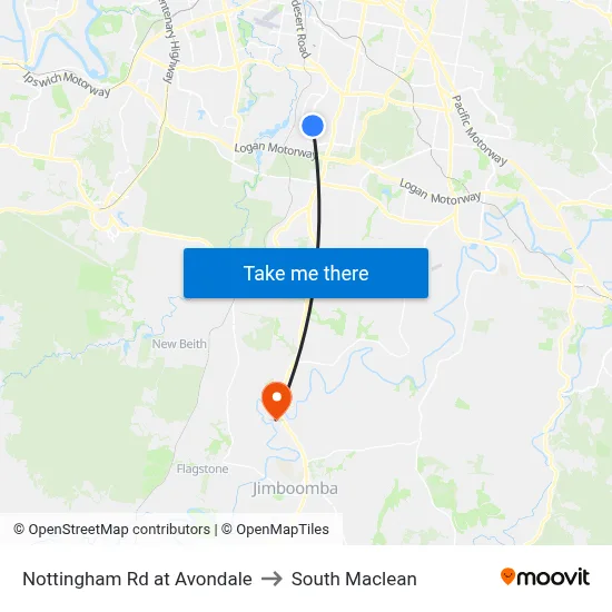 Nottingham Rd at Avondale to South Maclean map
