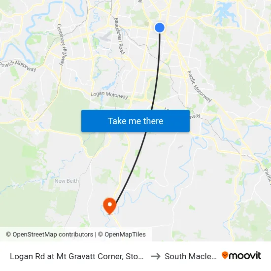 Logan Rd at Mt Gravatt Corner, Stop 44 to South Maclean map