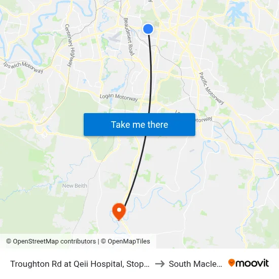 Troughton Rd at Qeii Hospital, Stop 37 to South Maclean map