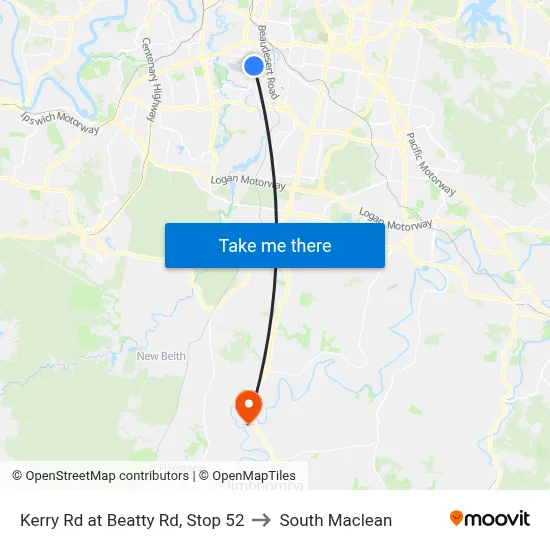 Kerry Rd at Beatty Rd, Stop 52 to South Maclean map